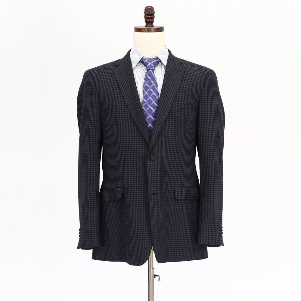 Tommy Hilfiger 42l Blue Check 2-Button Sport Coat Blazer Jacket O972